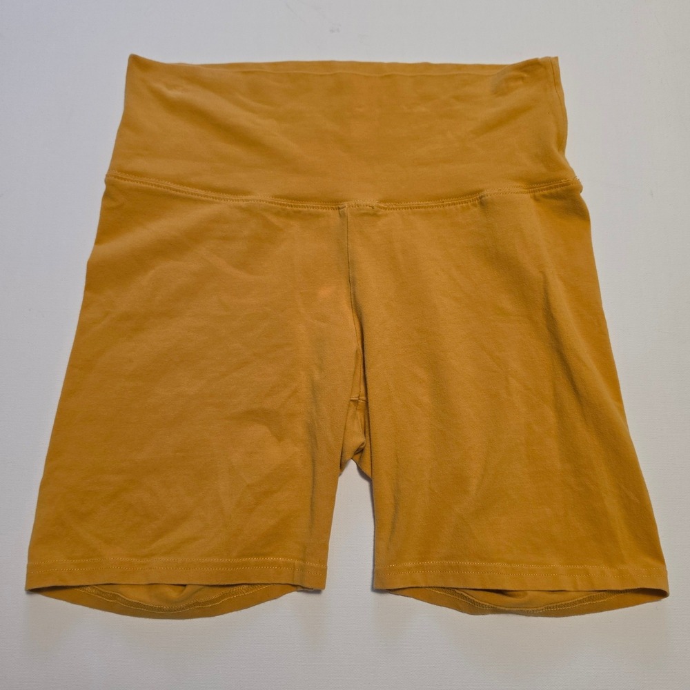 Tna Aritzia Atmosphere High Rise Biker Shorts Mustard Yellow Ochre Size Medium